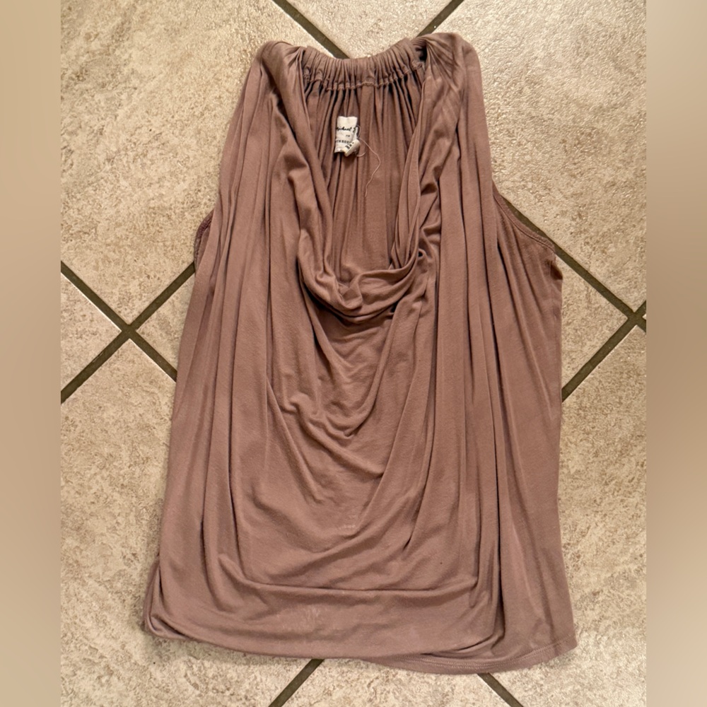 Michael Stars Taupe Cowl Neck Blouse